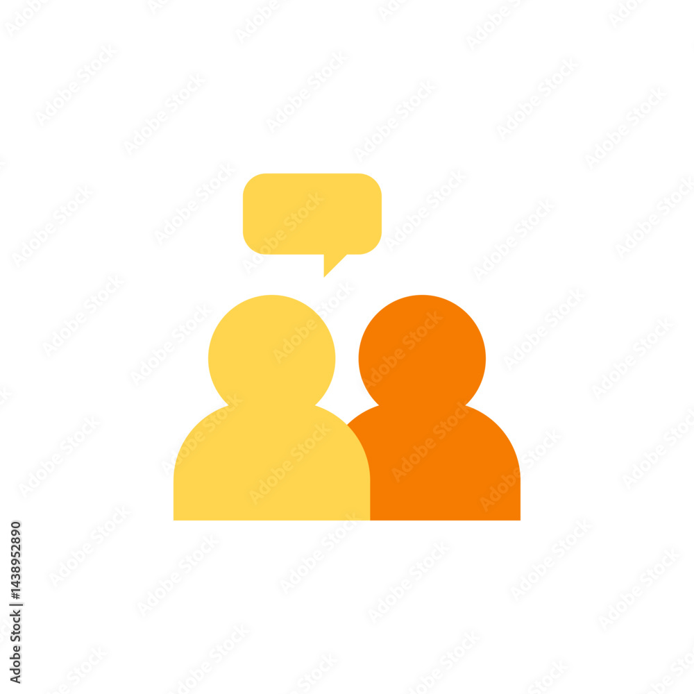 Poster two abstract human figures engaging in positive communication representing support and connection in