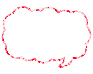 ステンドグラス風吹き出し　三角形模様　細長い雲形