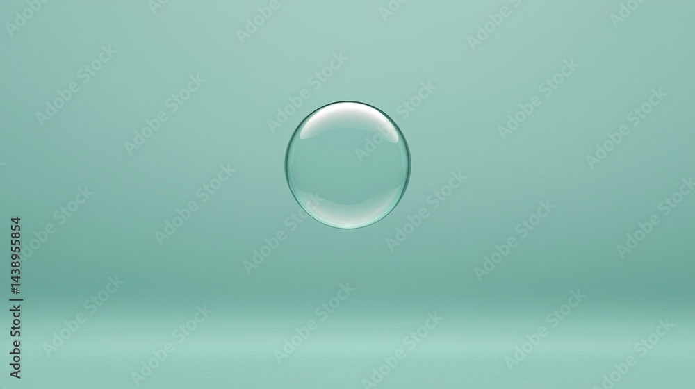 Poster a single, transparent soap bubble floats gracefully against a soft, muted backdrop, creating a calm 