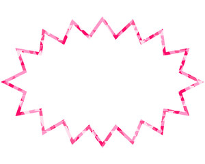 ステンドグラス風吹き出し　三角形模様　細長いギザギザした形