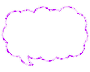 ステンドグラス風吹き出し　三角形模様　細長い雲形