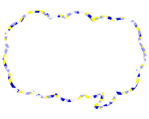 Fototapeta premium ステンドグラス風吹き出し 三角形模様 細長い雲形