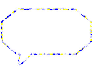 ステンドグラス風吹き出し　三角形模様　細長い八角形