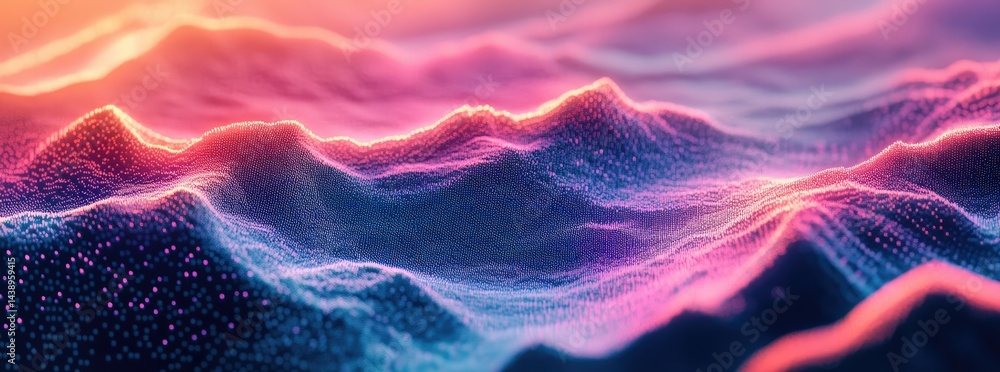 Aufkleber vibrant abstract landscape showcasing colorful peaks and valleys. with a mesmerizing blend of hues c