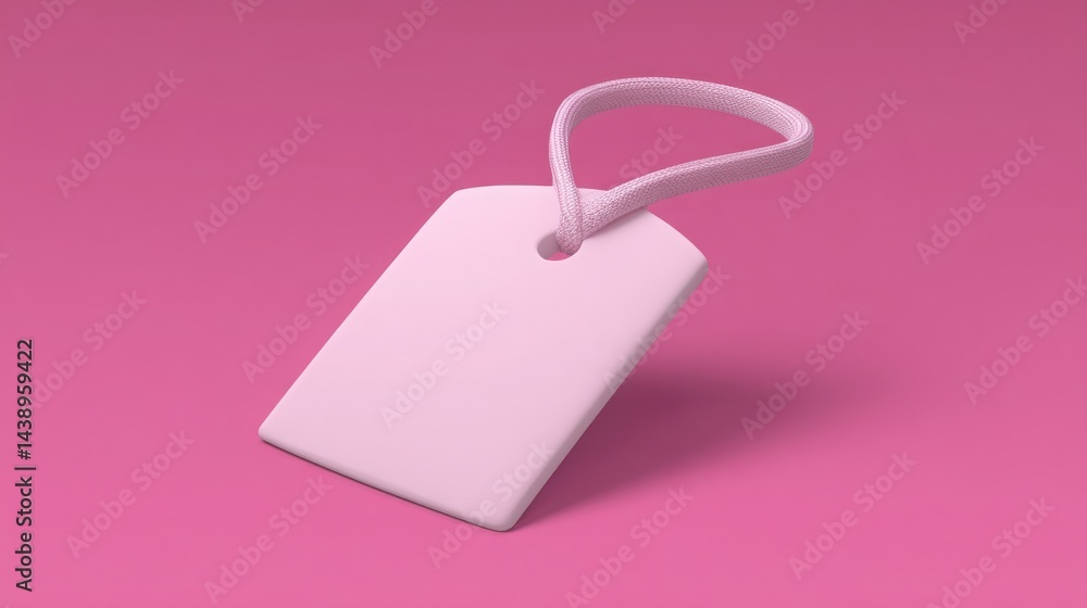 Aufkleber a white blank tag on a soft pink background perfect for journal tagging system or labeling setups an