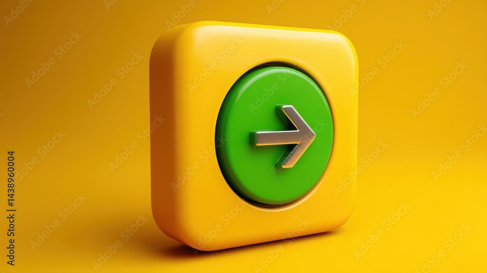 Poster green button with arrow pointing up representing liquidity hunt and wick signal icon concept for sto