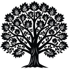 Oak Trees icon set on white background