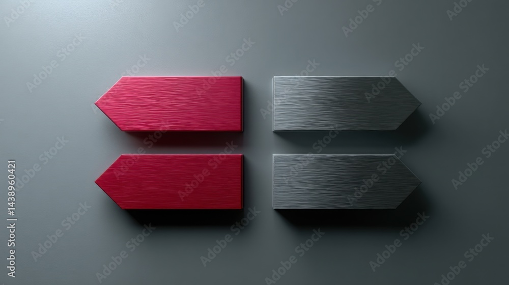 Poster three different shapes on a wall representing market indecision signal icon concept with no clear di