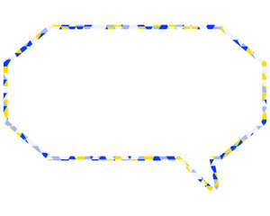 Naklejka premium ステンドグラス風吹き出し 三角形模様 細長い八角形