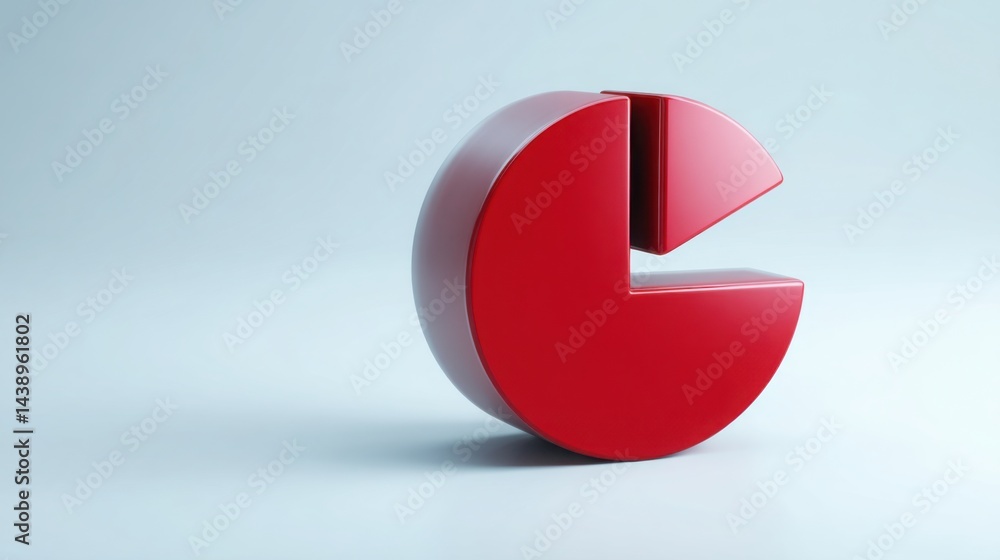 Poster striking red letter c displayed on a surface representing concepts of branding and communication in 