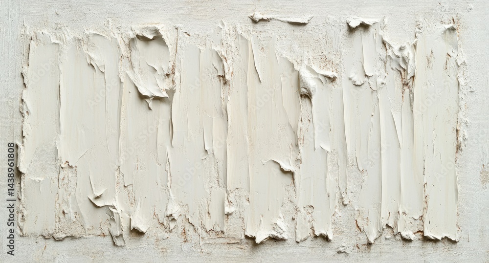 Poster a close-up view of cracked white paint on a wall. highlighting the texture and patterns of the peeli