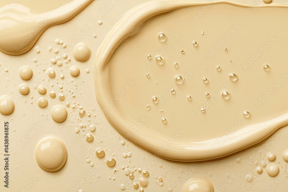 Poster creamy liquid texture with swirling patterns and bubbles. creating a smooth and glossy appearance. i
