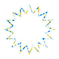 ステンドグラス風吹き出し　三角形模様　ギザギザした形
