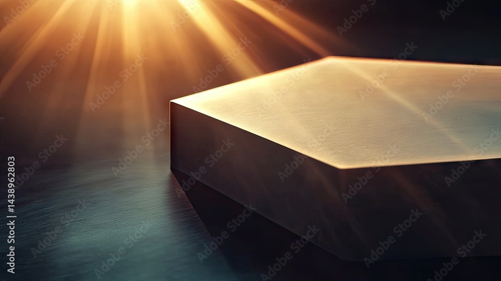 Poster a radiant burst of sunlight filtering through a delicate glass surface. creating a magical atmospher