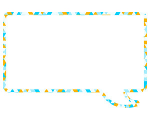 ステンドグラス風吹き出し　三角形模様　四角形