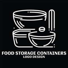 Food Storage Containers Vector Logo Design
