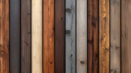 A collection of various wooden planks showcasing different textures. colors. and finishes. ideal for interior design. flooring. or woodworking projects