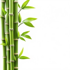 Naklejka premium bamboo isolated on white background