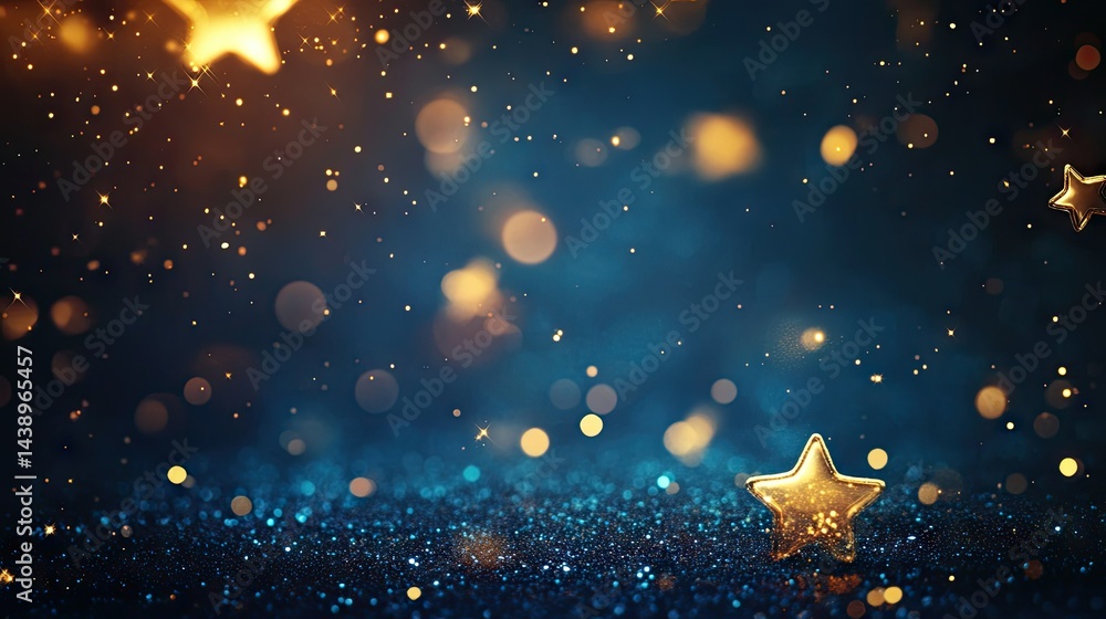 Poster a mesmerizing close-up of shimmering golden bokeh lights against a dark background. creating a magic