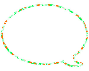 ステンドグラス風吹き出し　三角形模様　丸形