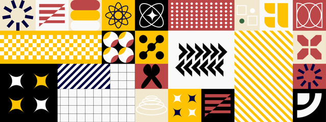 Design features geometric shapes and patterns. Suitable for modern graphic design projects, abstract backgrounds, or geometric themed creative work.