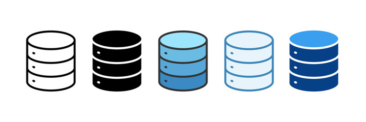 Database  Icon Set Multiple Style Collection