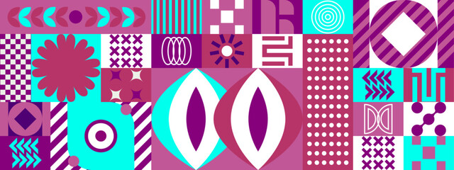 Colorful abstract design with geometric shapes and patterns suitable for web backgrounds, prints, posters, and digital artworks. Vibrant and modern visual concept.