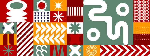 Piece with colorful geometric shapes suitable for modern designs, abstract backgrounds, geometric patterns, web graphics, and artistic projects.