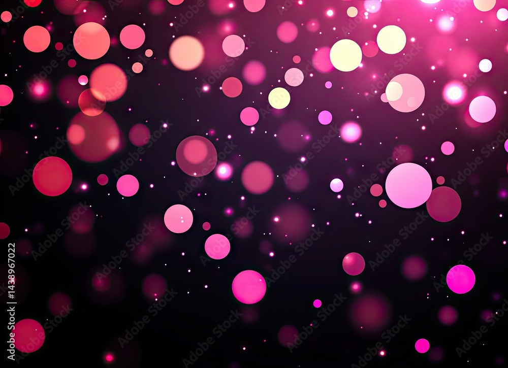 Poster a vibrant abstract background featuring a multitude of pink and red bokeh circles scattered across a