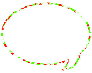 ステンドグラス風吹き出し　三角形模様　丸形