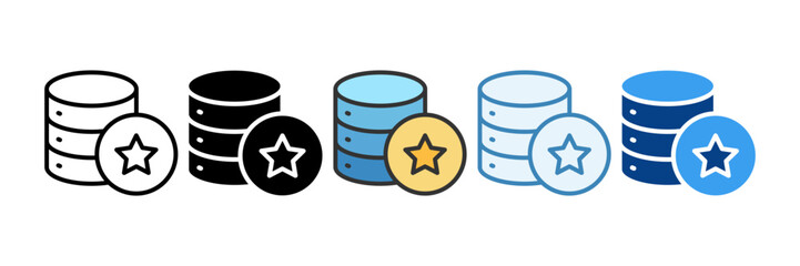 Database Quality  Icon Set Multiple Style Collection