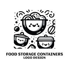 Food Storage Containers Vector Logo Design