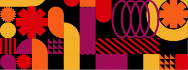 Abstract geometric shapes in a black background. Suitable for graphic design projects, presentations, web backgrounds, and geometric themed designs.