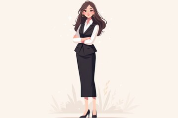 Confident woman in stylish business attire