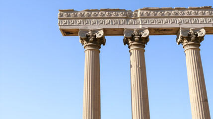 An Isolated Broken Classical Column Indicating Architectural Heritage and Design