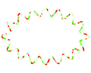 ステンドグラス風吹き出し　三角形模様　細長い丸みのあるギザギザした形