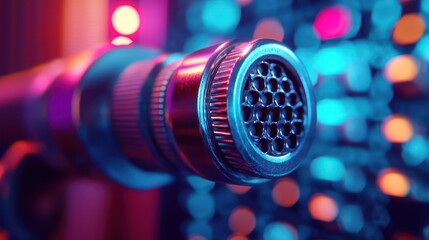 Metallic cylinder grid detail abstract technology image
