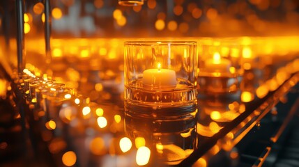 Warm glowing lights abstract background