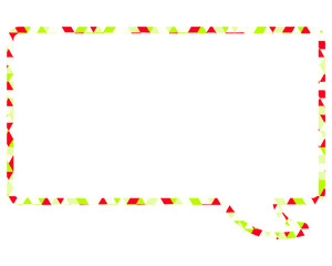 ステンドグラス風吹き出し　三角形模様　四角形
