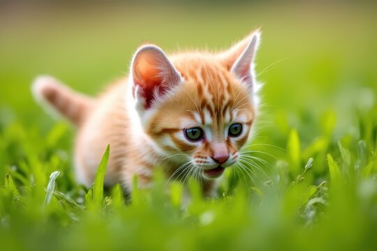 Amusing Feline Amongst Greenery