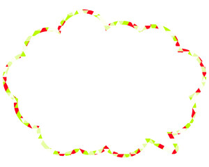 ステンドグラス風吹き出し　三角形模様　丸みのある雲形