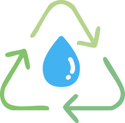 Water Recycling Eco Symbol Illustration / 물 재활용 친환경 심볼 일러스트