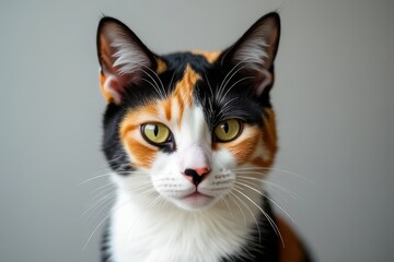 Obraz premium Calico Cat's Unique Viewpoint