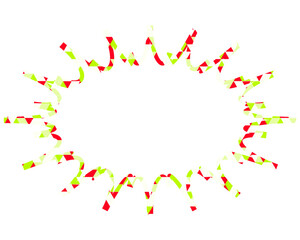 ステンドグラス風吹き出し　三角形模様　細長いギザギザした形