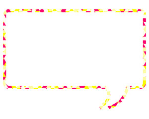ステンドグラス風吹き出し　三角形模様　四角形