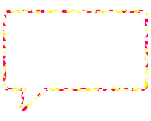 ステンドグラス風吹き出し　三角形模様　四角形