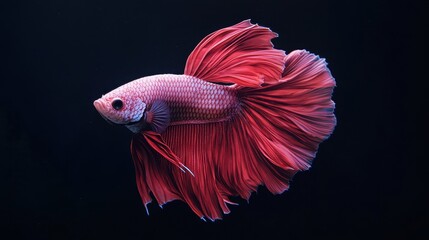 Red Halfmoon Betta Fish  Aquatic Life  Macro Photography