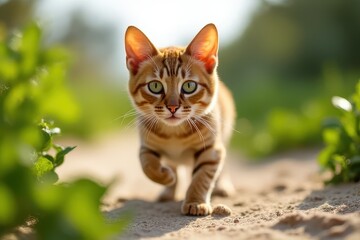 Obraz premium Natural Scene Cat Illustration