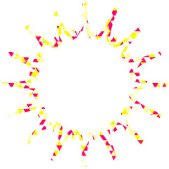 ステンドグラス風吹き出し　三角形模様　ギザギザした形