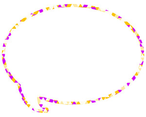 ステンドグラス風吹き出し　三角形模様　丸形